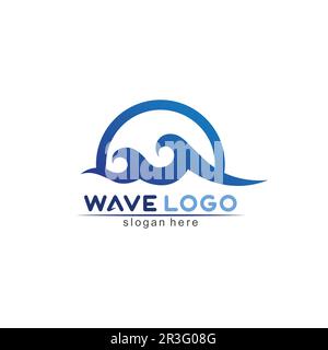 Water wave icon vector illustration design logo Stock Vector