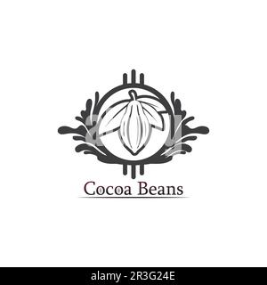 chocolate logo and cocoa icon and vector design nut and nut delicious Stock Vector