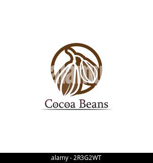 chocolate logo and cocoa icon and vector design nut and nut delicious Stock Vector
