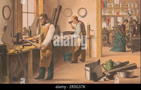 Prang's aids for object teaching, tinsmith. Stock Photo