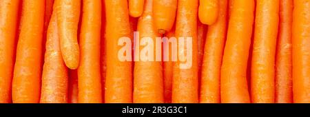 Carrots carrot vegetable background from above panorama Stock Photo