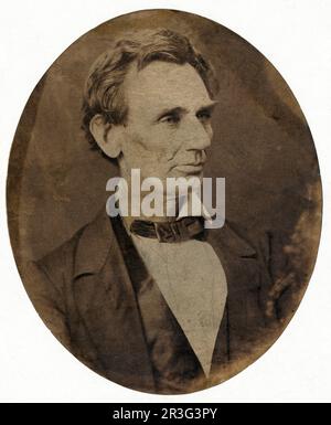 Head-and-shoulders portrait of Abraham Lincoln, candidate for U.S. president, 1860. Stock Photo