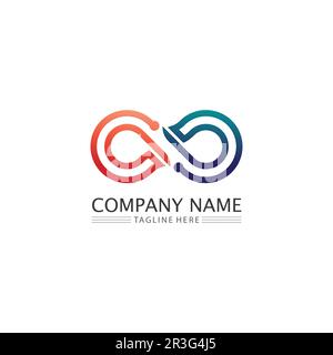 infinity design logo and 8 icon, vector, sign, creative logo for business and corporate infinity symbol Stock Vector
