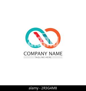 infinity design logo and 8 icon, vector, sign, creative logo for business and corporate infinity symbol Stock Vector