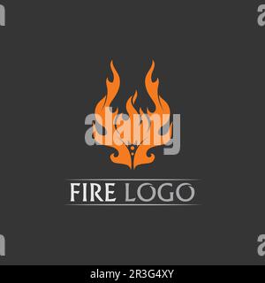 Fire flame vector illustration design template, fire logo, hot, orange Stock Vector