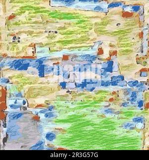 Vector Illustration Abstract Shapes Movement Geometric Landscape Design Intricate Multiple Colors Stock Vector