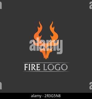 Fire flame vector illustration design template, fire logo, hot, orange Stock Vector