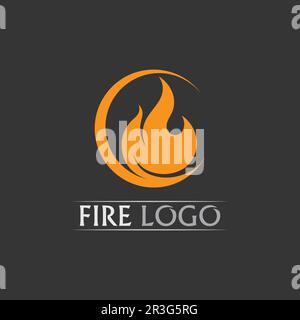 Fire flame vector illustration design template, fire logo, hot, orange Stock Vector