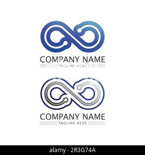 infinity design logo and 8 icon, vector, sign, creative logo for business and corporate infinity symbol Stock Vector