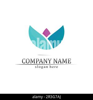Tree leaf vector and green logo design friendly concept Stock Vector
