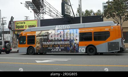 Los Angeles, California, USA 23rd May 2023 Transformers Rise of the Beasts Bus on May 23, 2023 in Los Angeles, California, USA. Photo by Barry King/Alamy Stock Photo Stock Photo