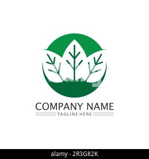 Logos of green Tree leaf ecology nature element vector Stock Vector