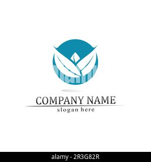 Tree leaf vector and green logo design friendly concept Stock Vector
