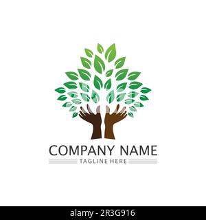 Logos of green Tree leaf ecology nature element vector Stock Vector