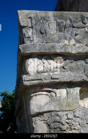 The Preserved Ruins of Tulum is on the Caribbean coastline of Mexico's Yucatan Peninsula Stock Photo