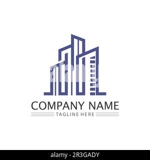 Building home logo, house logo, architecture, icon, residence and city, town, design and window, estate, business logo, vector home Stock Vector