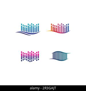 Sound waves vector illustration design template Stock Vector