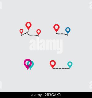 Location icon,Map logo for map, google map, sign, route, position, symbol and vector logo Stock Vector