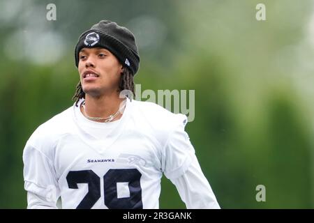 Seattle Seahawks cornerback Andrew Whitaker (38) during a Back Together  Weekend event at the NFL football team's training facility, Sunday, July  30, 2023, in Renton, Wash. (AP Photo/Lindsey Wasson Stock Photo - Alamy