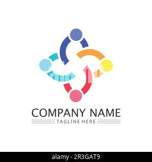 Community logo people work team and business vector logo and design group family Stock Vector