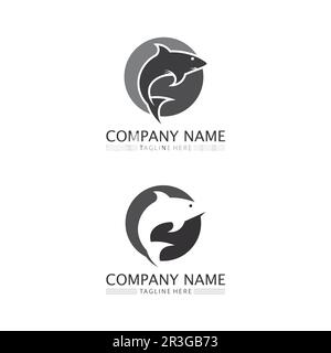 Fish logo and aquatic animal icon  template  Creative vector symbol Stock Vector