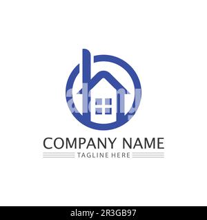 Building home logo, house logo, architecture, icon, residence and city, town, design and window, estate, business logo, vector home Stock Vector