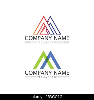 Mountain icon Logo and iceberg Template Vector illustration design Stock Vector