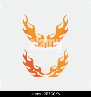 Fire flame vector illustration design template abstract logo fire and vector Stock Vector
