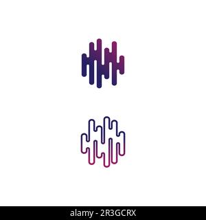Sound waves vector illustration design template Stock Vector