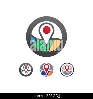 Location icon,Map logo for map, google map, sign, route, position, symbol and vector logo Stock Vector