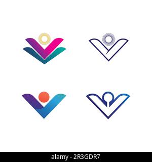 Human and people logo design Community care icon and vector group Stock Vector