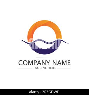 O logo Business Technology circle logo and symbols Vector Design Graphic Stock Vector