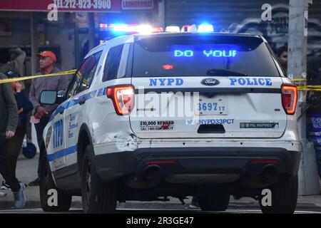 Manhattan, United States. 23rd May, 2023. NYPD vehicle and several ...