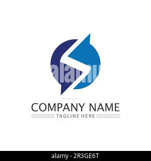 O logo Business Technology circle logo and symbols Vector Design Graphic Stock Vector