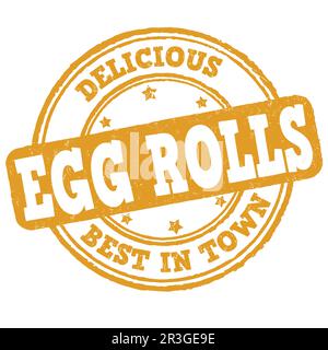 Egg rolls grunge rubber stamp on white background, vector illustration Stock Vector
