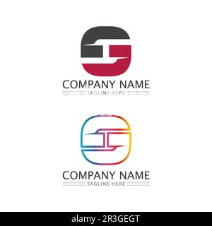 O logo Business Technology circle logo and symbols Vector Design Graphic Stock Vector
