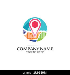 Location icon,Map logo for map, google map, sign, route, position, symbol and vector logo Stock Vector