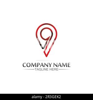Location icon,Map logo for map, google map, sign, route, position, symbol and vector logo Stock Vector