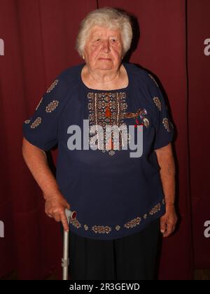 Ukrainian concentration camp survivor and contemporary witness Anastasia Gulej at an event in Magdeburg on 12.07.2022 Stock Photo