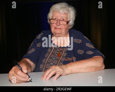 Ukrainian concentration camp survivor and contemporary witness Anastasia Gulej at an event in Magdeburg on 12.07.2022 Stock Photo