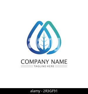 Water drop Logo wave  Template vector illustration design business logo Stock Vector