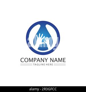 Water drop Logo wave  Template vector illustration design business logo Stock Vector