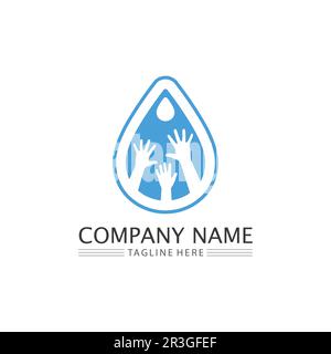Water drop Logo wave  Template vector illustration design business logo Stock Vector