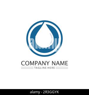 Water drop and wave icon Logo Template vector illustration design Stock Vector