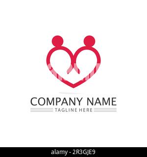 Love and heart design Vector and logo seamless illustration background Stock Vector