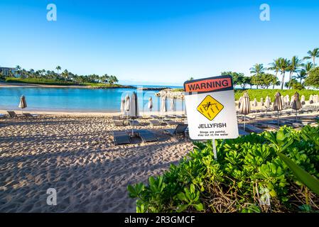 Oahu hawaii secret beach lagoon near luxury resorts Stock Photo