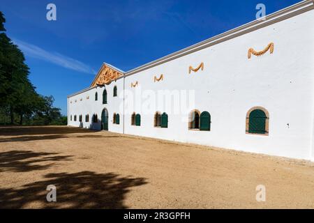 Groot Constantia Wine Estate historic building in Dutch architectural style, Cape Town, South Africa Stock Photo