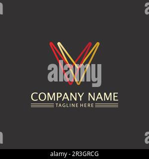 V Letter Lightning Logo Template vector icon illustration design Stock Vector