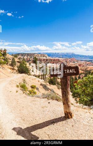 Horse Trail sight at Bryce Canyon, USA Stock Photo