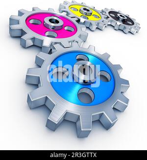 high resolution 3D rendering of a cmyk concept Stock Photo - Alamy